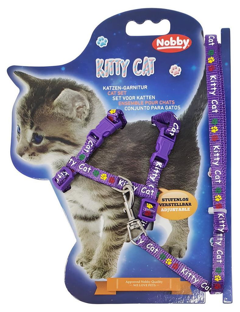NOBBY Katzengarnitur "Kitty Cat", lila, Hals: 15 - 22 cm, Brust: 20 - 32 cm