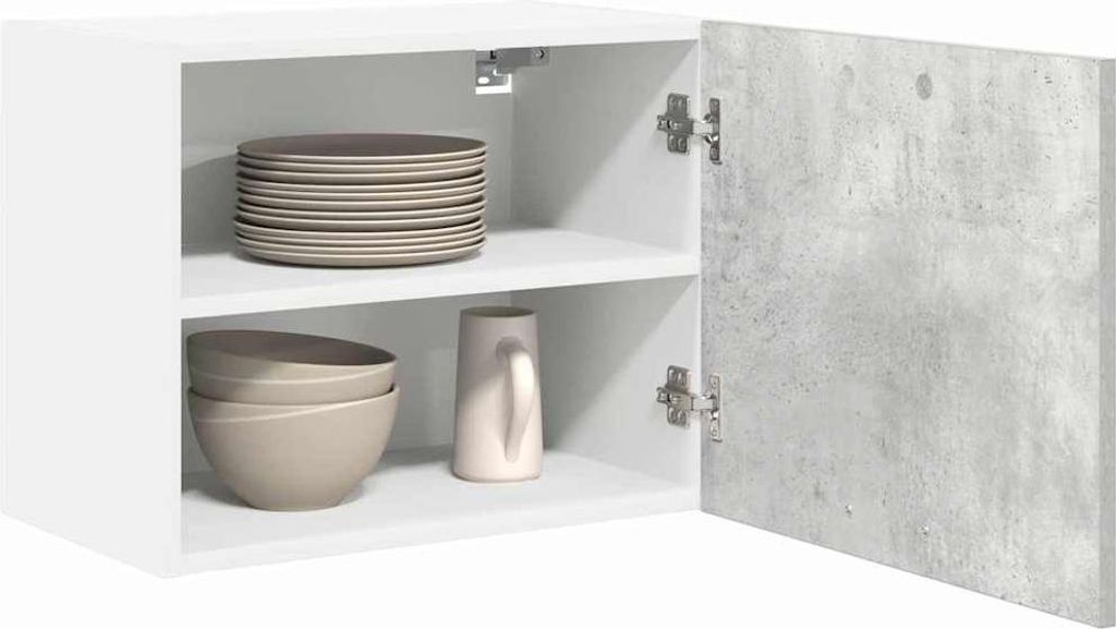 "Winter Sale" Hängeschrank mit Tür 2 pcs - Montage erforderlich - Betongrau und Weiß 50 x 31 x 40cm - clorisNeu304424 - Küchenschränke