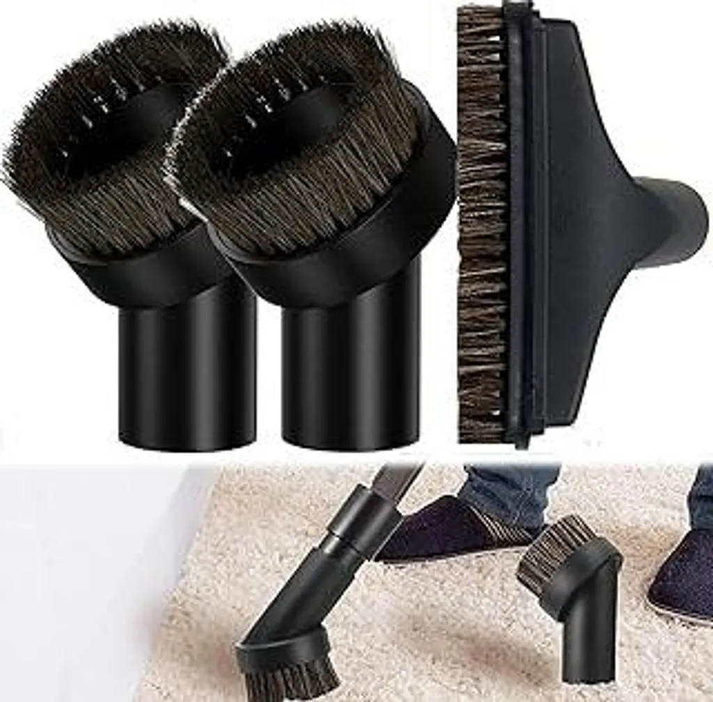 Set di 3 accessori per aspirapolvere, accessori per aspirapolvere da 32 mm, set di pulizia, spazzole per pavimenti, bocchetta per aspirapolvere nera, accessorio universale per aspirapolvere Kärcher, Miele, Siemens