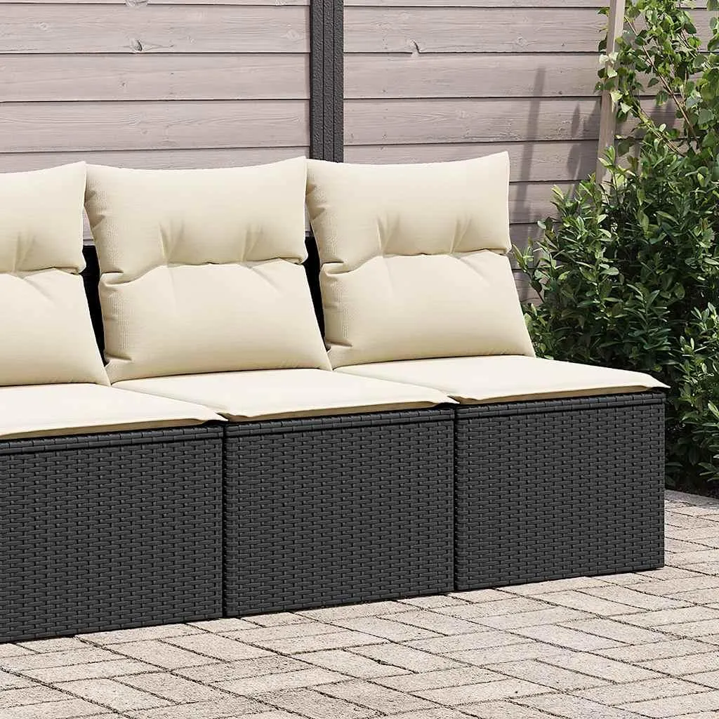 DIVANI DA GIARDINO VIDAXL con Cuscini 2 pz Nero Polyrattan Acacia | 3328658