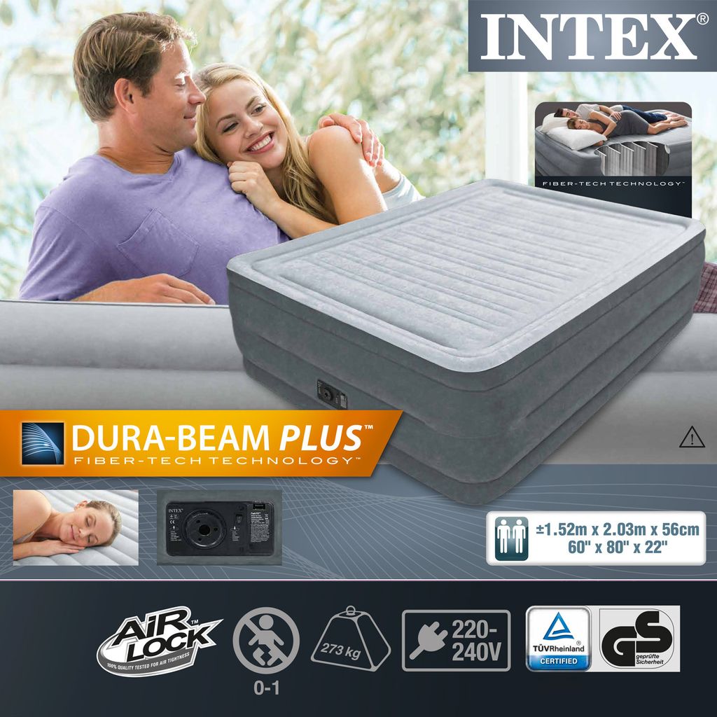 Intex Luftbett Comfort Plush High Rise Queen mit Pumpe Produktbild 23