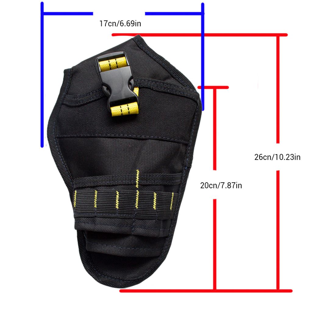 Robustes Bohrer Holster 17x26cm aus 900D Oxford Tuch mit Sicherheitsriemen, wasserabweisend