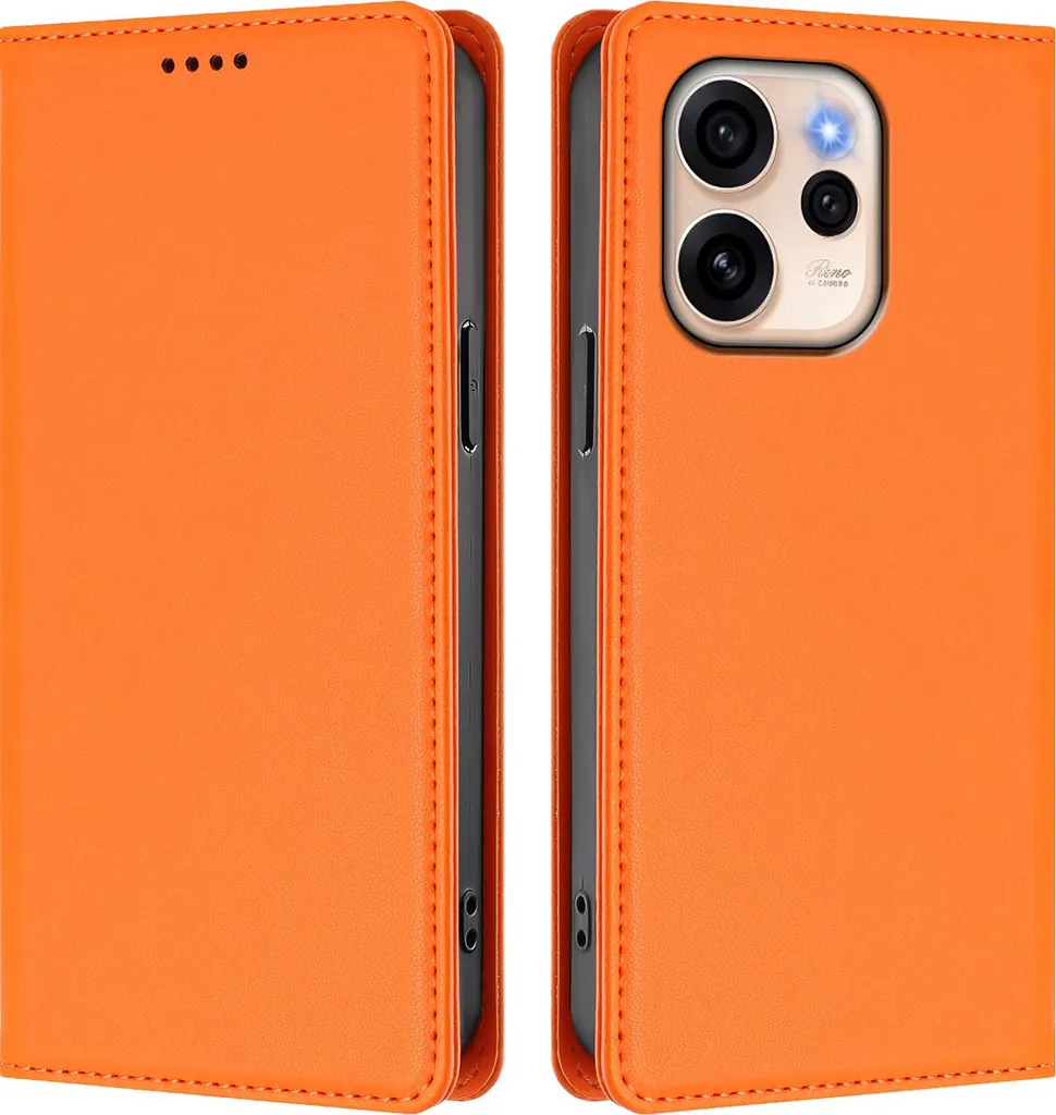 Custodia Business Oppo Reno15 5G Arancione | Pelle PU con Magnete