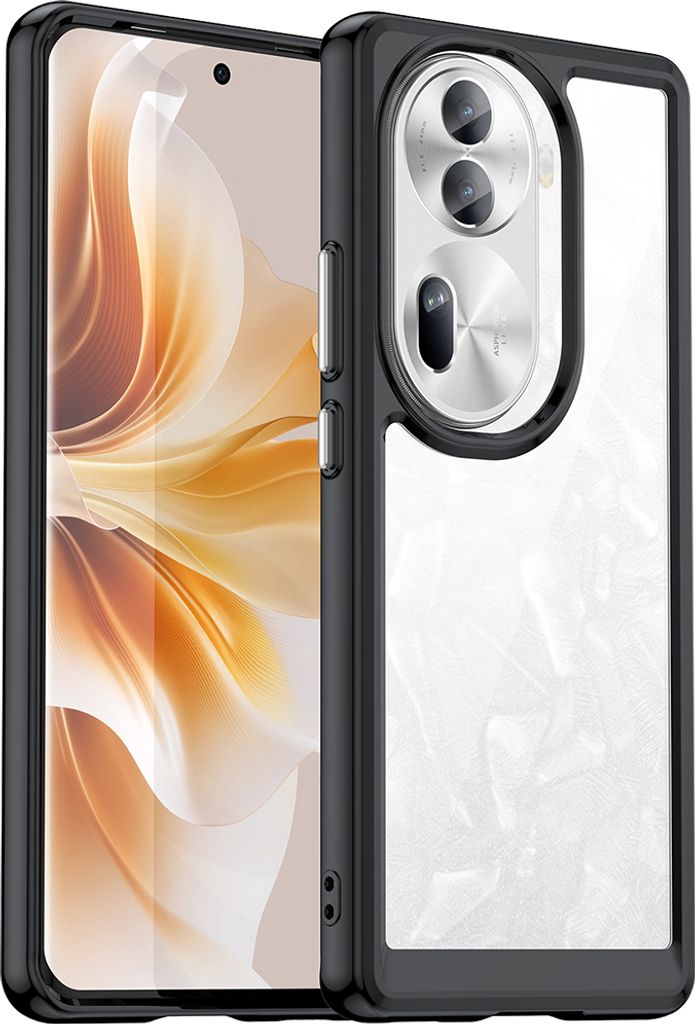 Schutzhülle für Oppo Reno11 Pro Klar Rückseite Stoßfeste TPU Silikon Bumper Hülle Schwarz