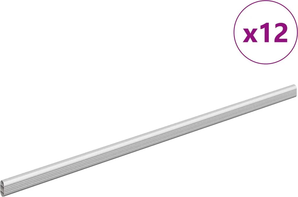 Aménagement dressing : Lot 12 tringles de penderie 66 cm argent aluminium