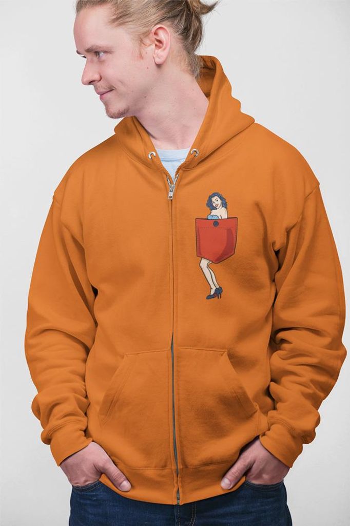 D&B Uni Hoodie ZIPPO00025 Girl Orange-Größe 2XL