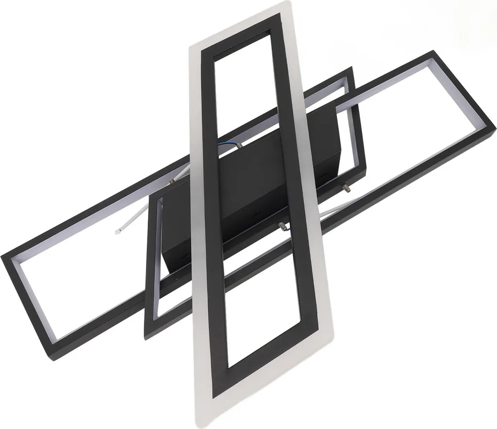 Plafonnier LED variable avec télécommande et mémoire, design rectangle noir - 5