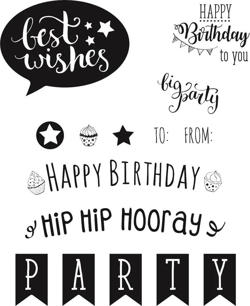 Tampons Clear Celebrate pour Scrapbooking et Carterie Créative 3pcs