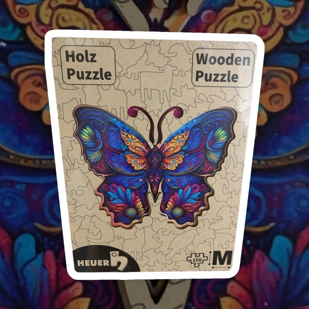 Creative-Art Wooden-Puzzle Holzpuzzle HEUER Motiv: Schmetterling, 100 Teile, M