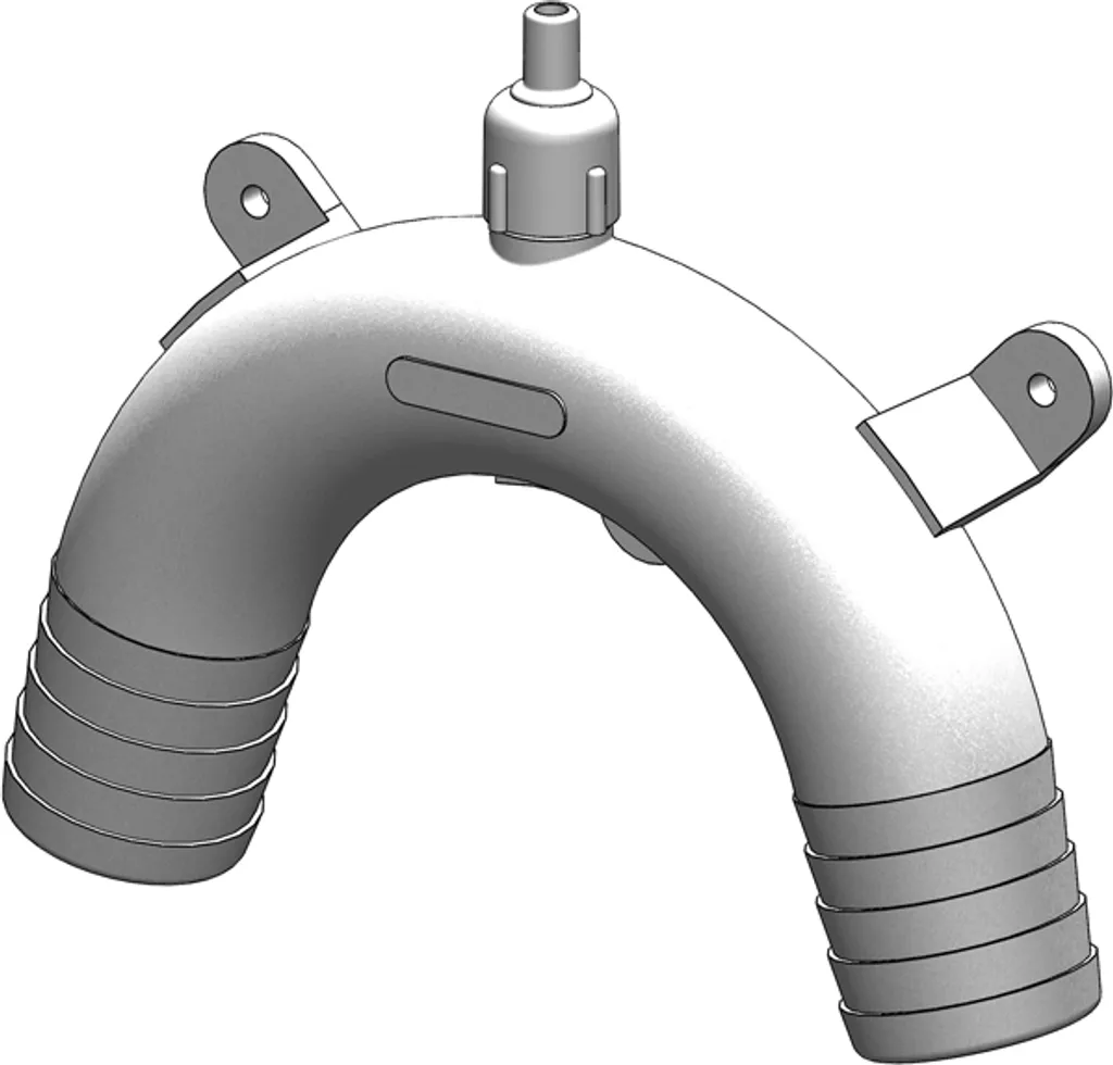 Col de cygne ventilé 1 1/2 pouce 38 mm blanc pour évacuation marine