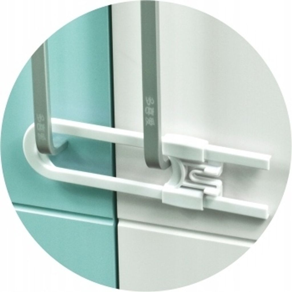 Sicherheitsklammer für Schränke, abschließbar, 2 Stk.