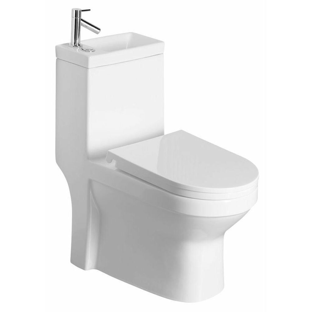 Stand-WC mit Spülkasten WC-Sitz Toilette WC Komplett Set Waagerecht Senkrecht 