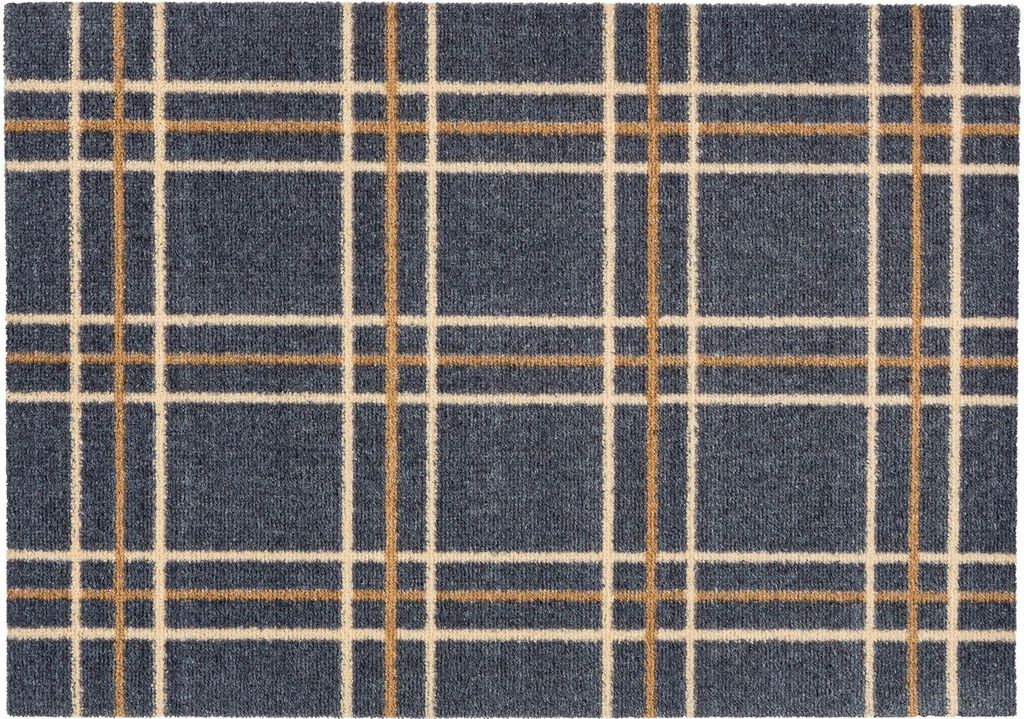 Küchenmatte Küchenteppich Läufer Teppich Fußmatte Küchenvorleger Motivmatte Türvorleger, Größe:66x110 cm, Motiv:Karos
