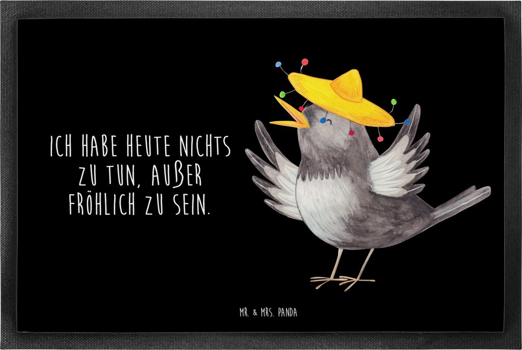 Mr. & Mrs. Panda fußmatte Rabe Sombrero 60 x 90 cm - Produktbild 