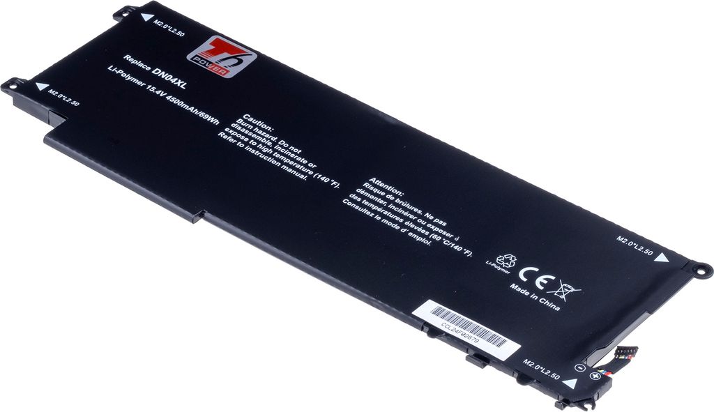 T6 Power Akku für Hewlett Packard Laptop, Teilenummer HSTNN-DB7P, Li-Poly, 15,4 V, 4500 mAh (69 Wh), schwarz