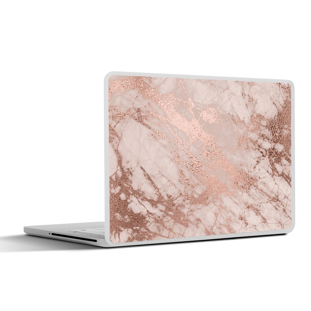 MuchoWow Laptop Aufkleber Sticker Cover Marmor - Rosa - Luxus - Marmoroptik - Glitzer - Design 32.5x23.5 cm - Sticker für Laptop - Selbstklebend