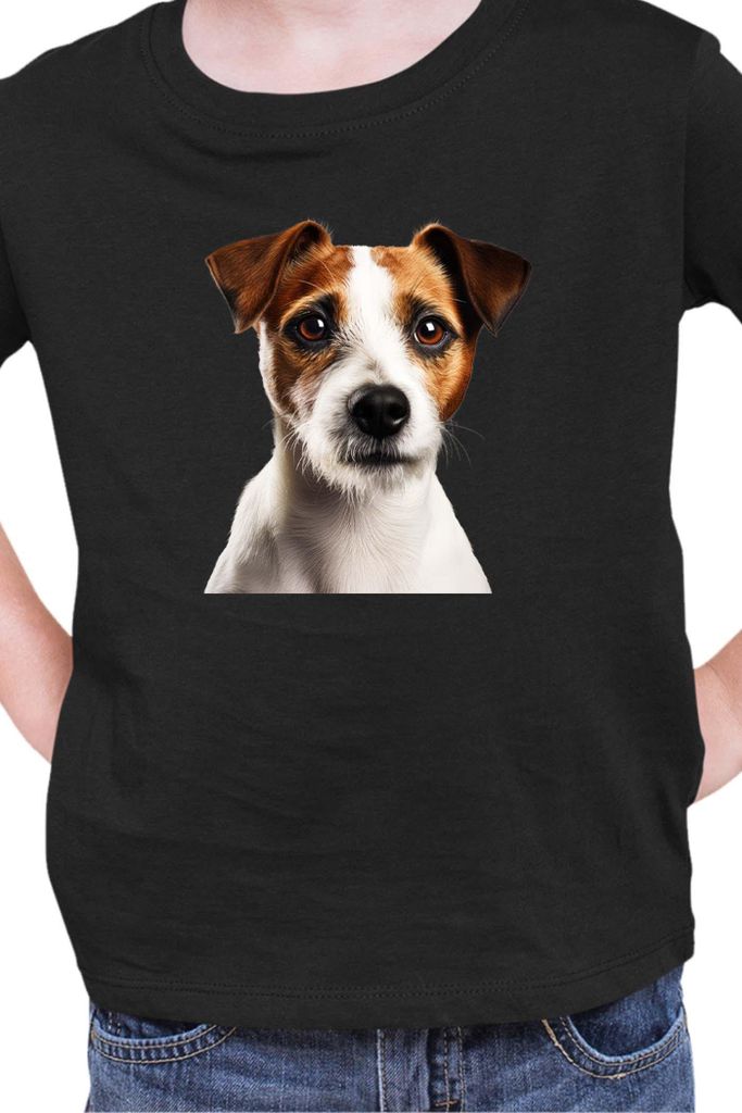 Kinder T-Shirt Dogs Breeds Russell Terrier Dog Breed 005, 5-6 Jahr - 116 / Schwarz