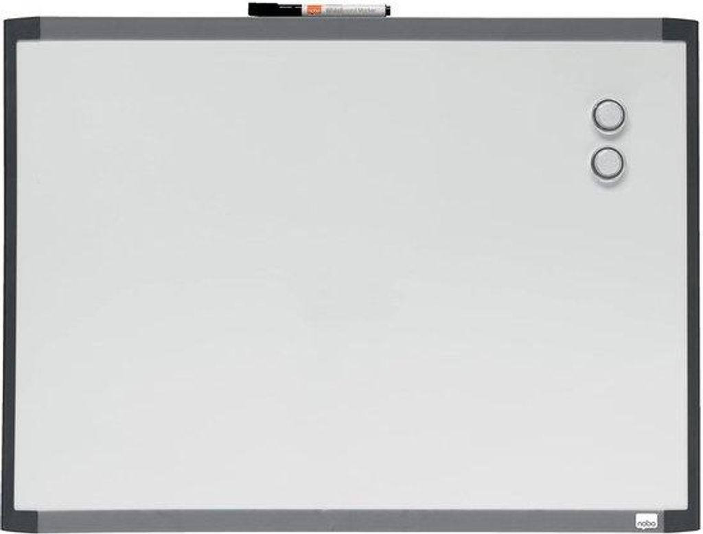 Kleiner Magnetischer Whiteboard - Ideal für Notizen und Zeichnungen - Einzelstück - Schwarz/Weiß/Grau Rahmen