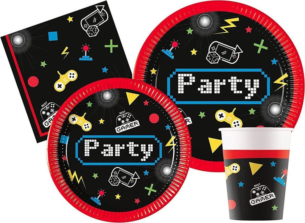 Gaming Party Partyset zum Kindergeburtstag 112 tlg.