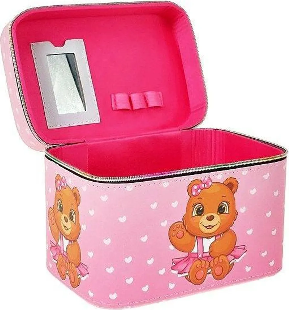 Coffre de Rangement L avec Miroir Verrouillable - Format 23x18x15cm