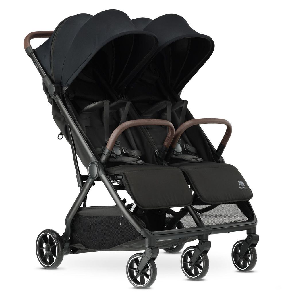 DERYAN Luxe Rolo X2 V2 Dvojitý Kočík - Čierny Obrázok produktu 