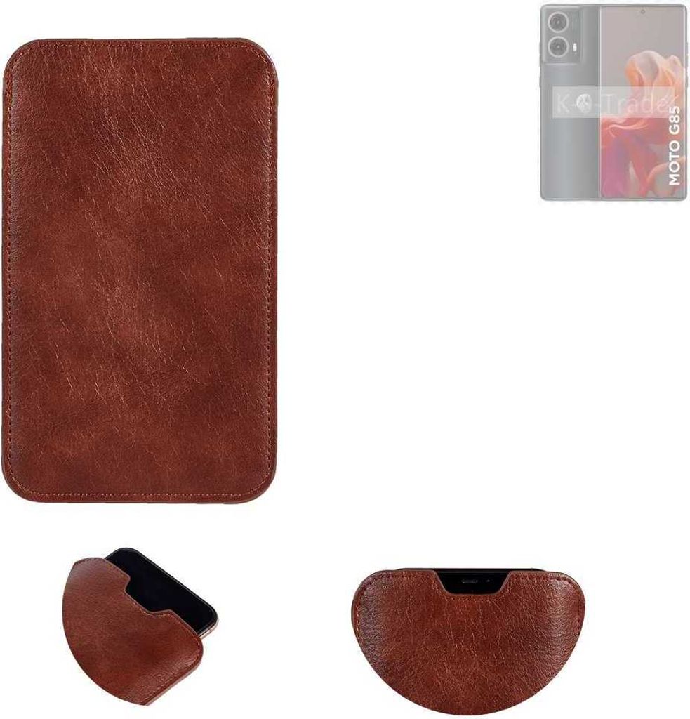 K-S-Trade Schutzhülle Handyhülle kompatibel mit Motorola Moto G85 5G Handytasche Kunstleder Sleeve in braun