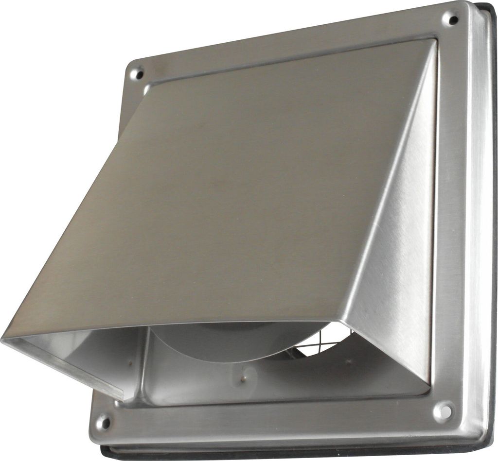 Edelstahl Ø 150 mm Lüftungsgitter Ablufthaube Wetterschutzgitter Insektenschutz Lufthabe mit Rückstauklappe Außenverschlussklappe Modell: SUA150C