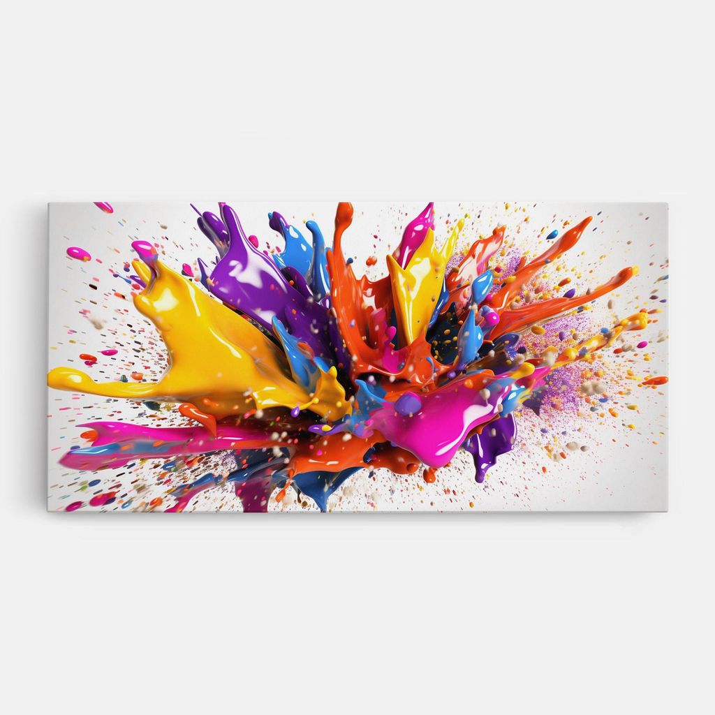 ARTHUB Leinwandbild 60x120 cm, Abstract Splash 3d | Wohnzimmerdekoration, Hängende Bilder, Wanddekoration, Heimdekoration, Abstrakte, Lebendige ...