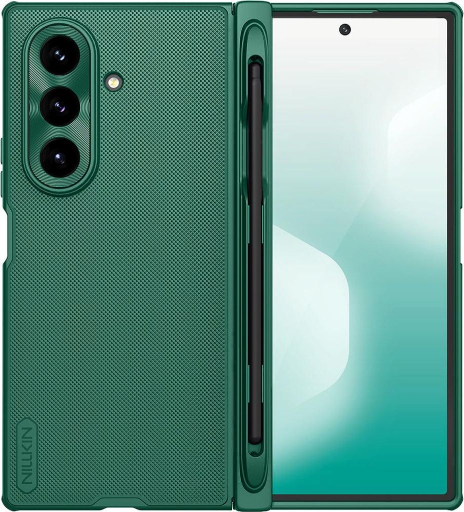 Handyhülle für Galaxy Z Fold7 mit MagSafe, Nillkin Super Frosted Shield Fold Magnetic S-Pen + Stift, Grün