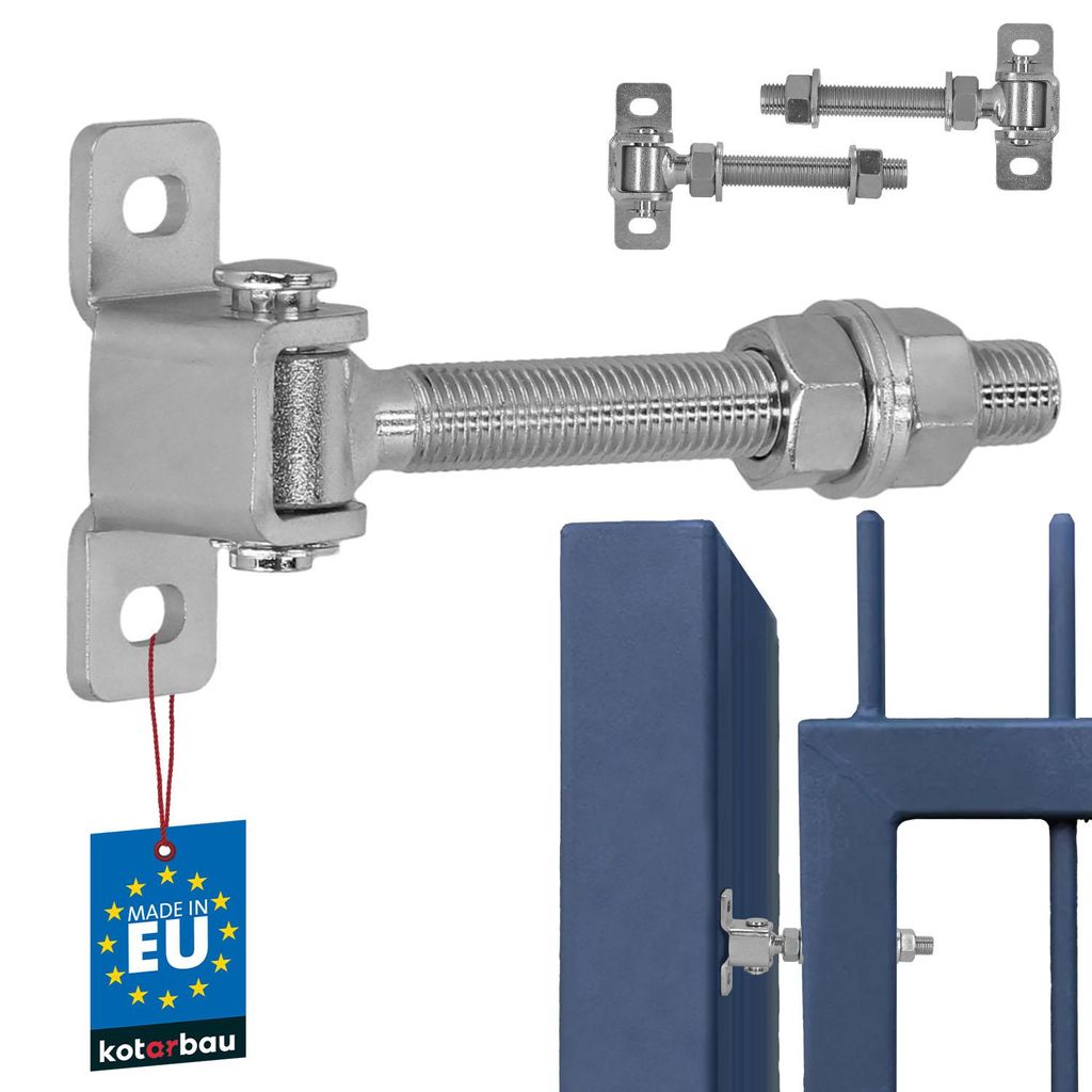 KOTARBAU 2er Set Einstellbares Torscharnier M16 130 mm Die Perfekte Lösung für jede Toranlage Torangel Verzinkt Regulierbar