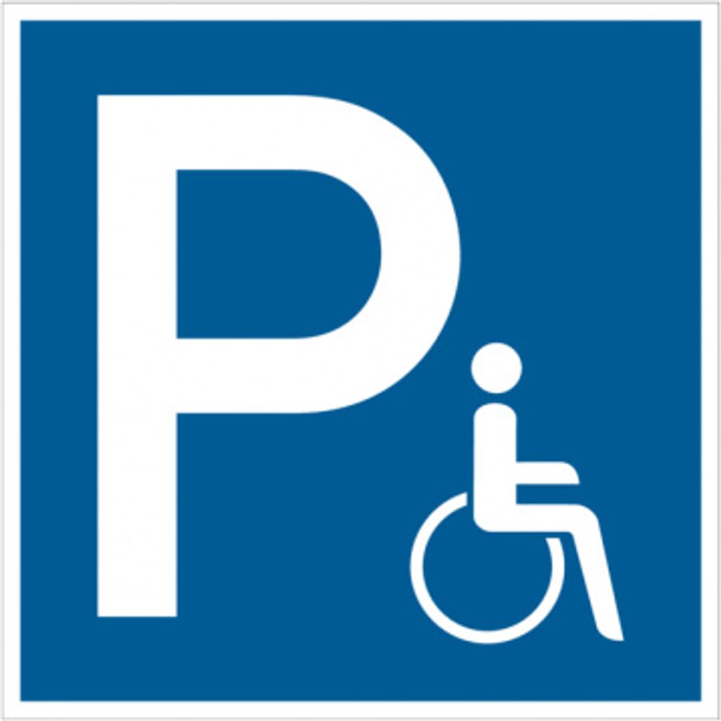 Dreifke Parkplatzschild, Symbol Rollstuhlfahrer, Folie/Aluminium | Alu geprä...