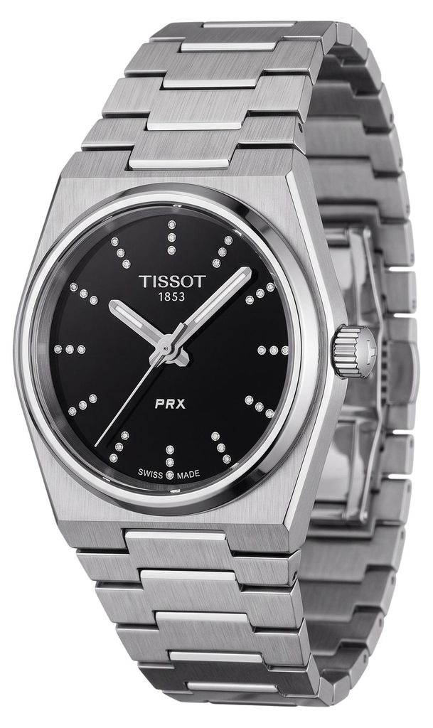 Reloj de cuarzo Tissot PRX de 25 mm con esfera negra y Imagen del producto 