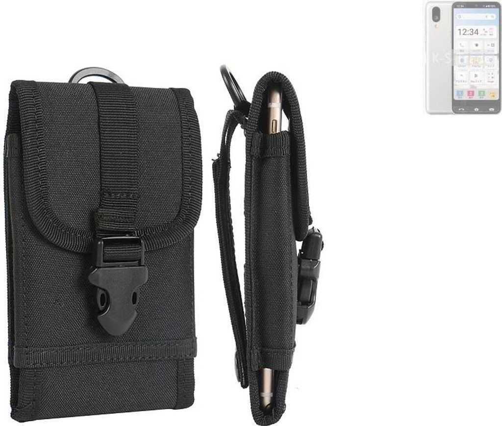 K-S-Trade Holster Handy Hülle kompatibel mit Sharp Basio Active Holster Handytasche Gürtel Tasche Schutz Hülle Robust Outdoor schwarz