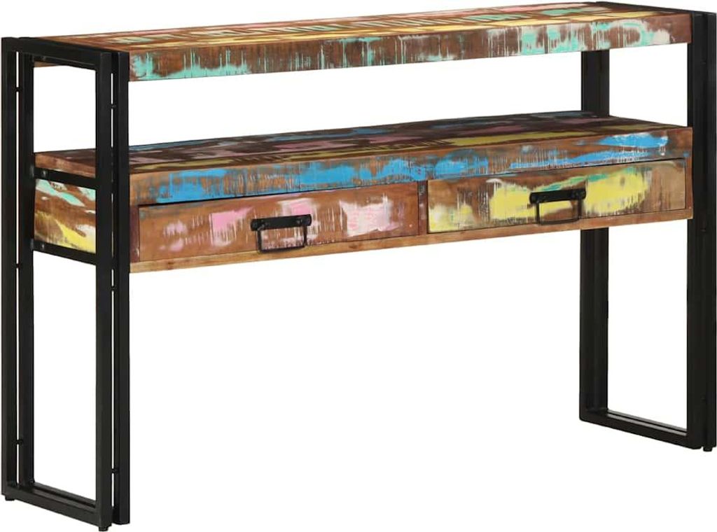 Konsolentisch 120 x 33 x 75 cm Massives upgecyceltes Holz