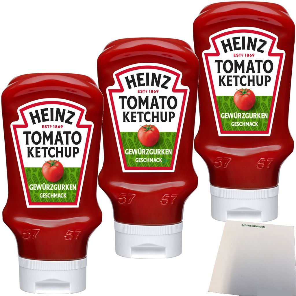 Heinz Tomato Ketchup Gewürzgurken Geschmack 3er Pack Produktbild 