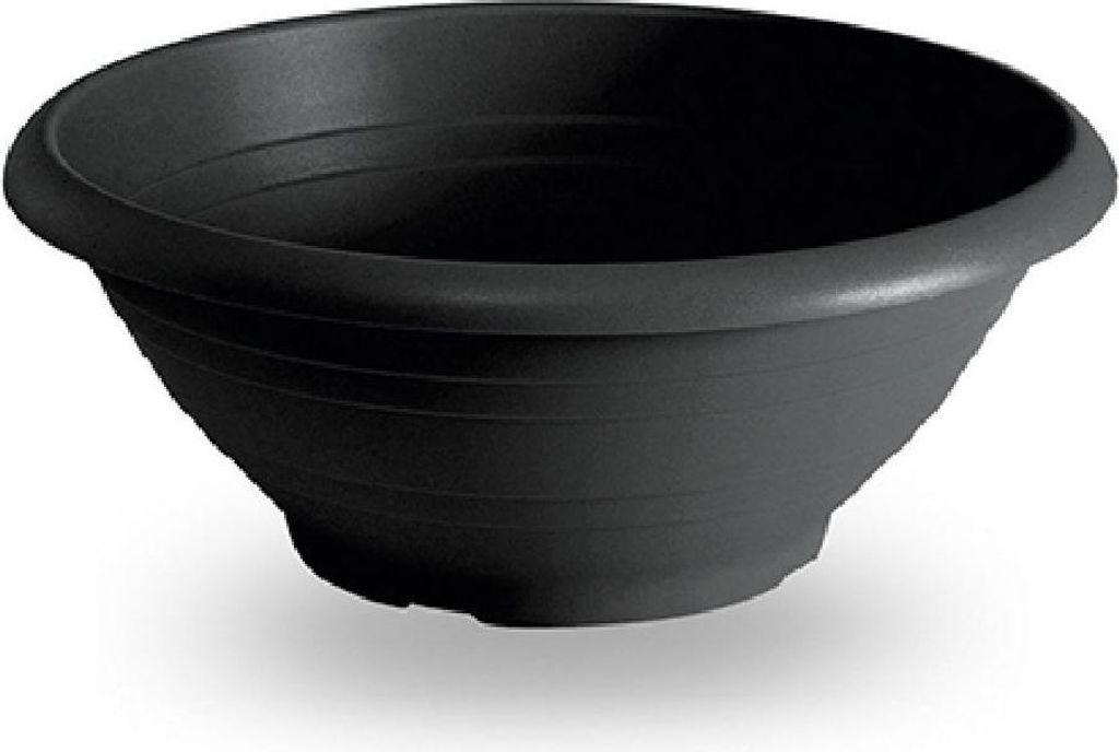 Pflanzschale rund aus Kunststoff I Ø 20cm I grau - anthrazit