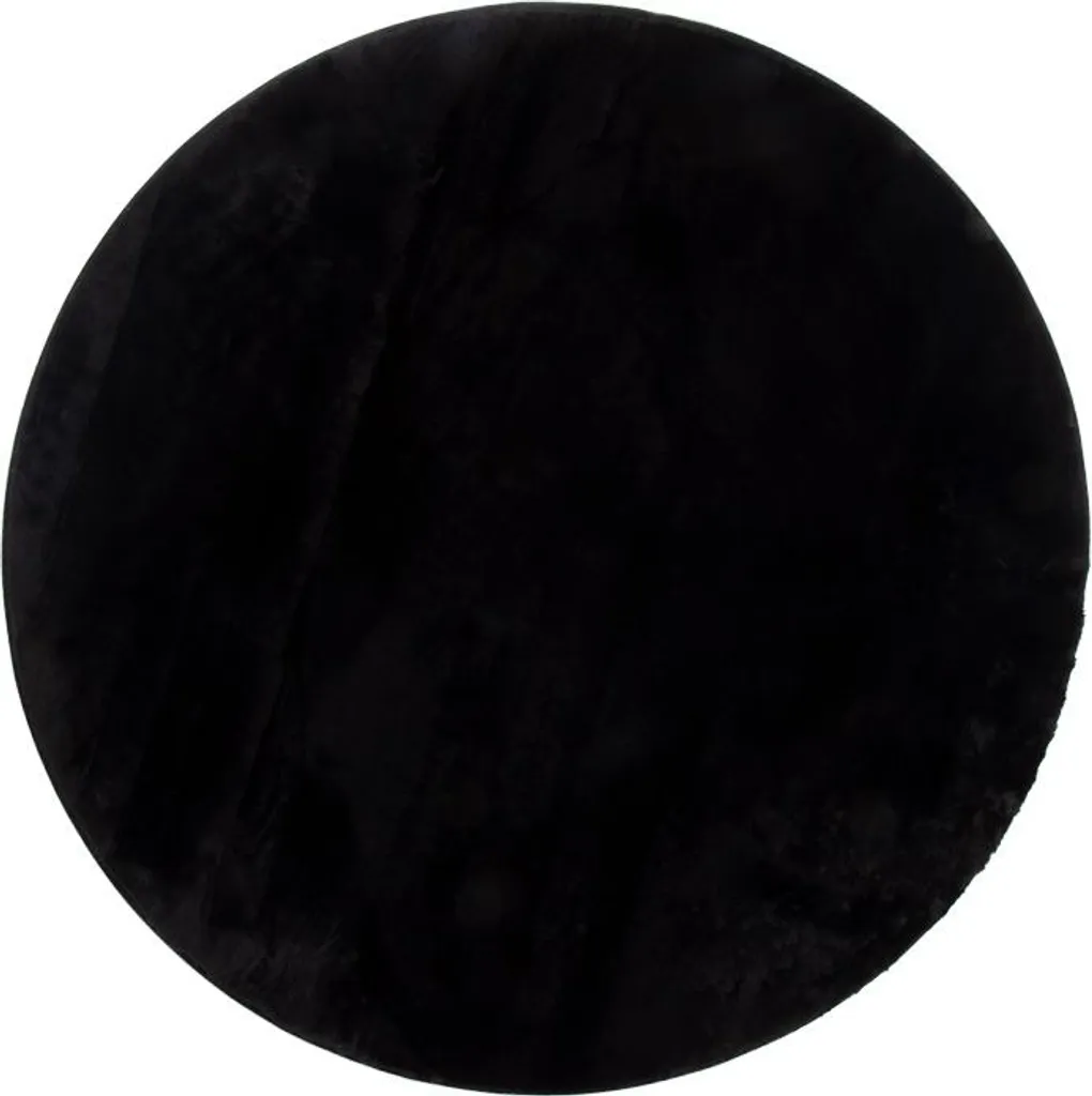 Tapis Rond Noir Pavia Ø 120 cm - Anti-bruit et Moelleux pour vos Sols
