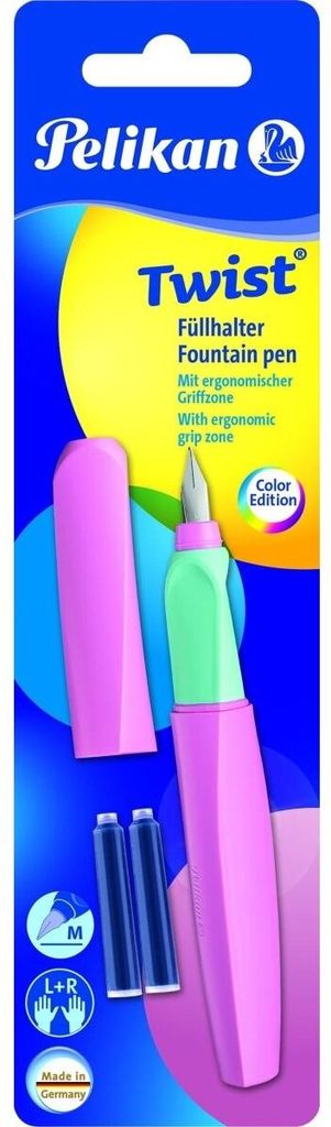 Pelikan Twist P457, Lila, Kartuschenfüllsystem, Edelstahl, Produktbild 