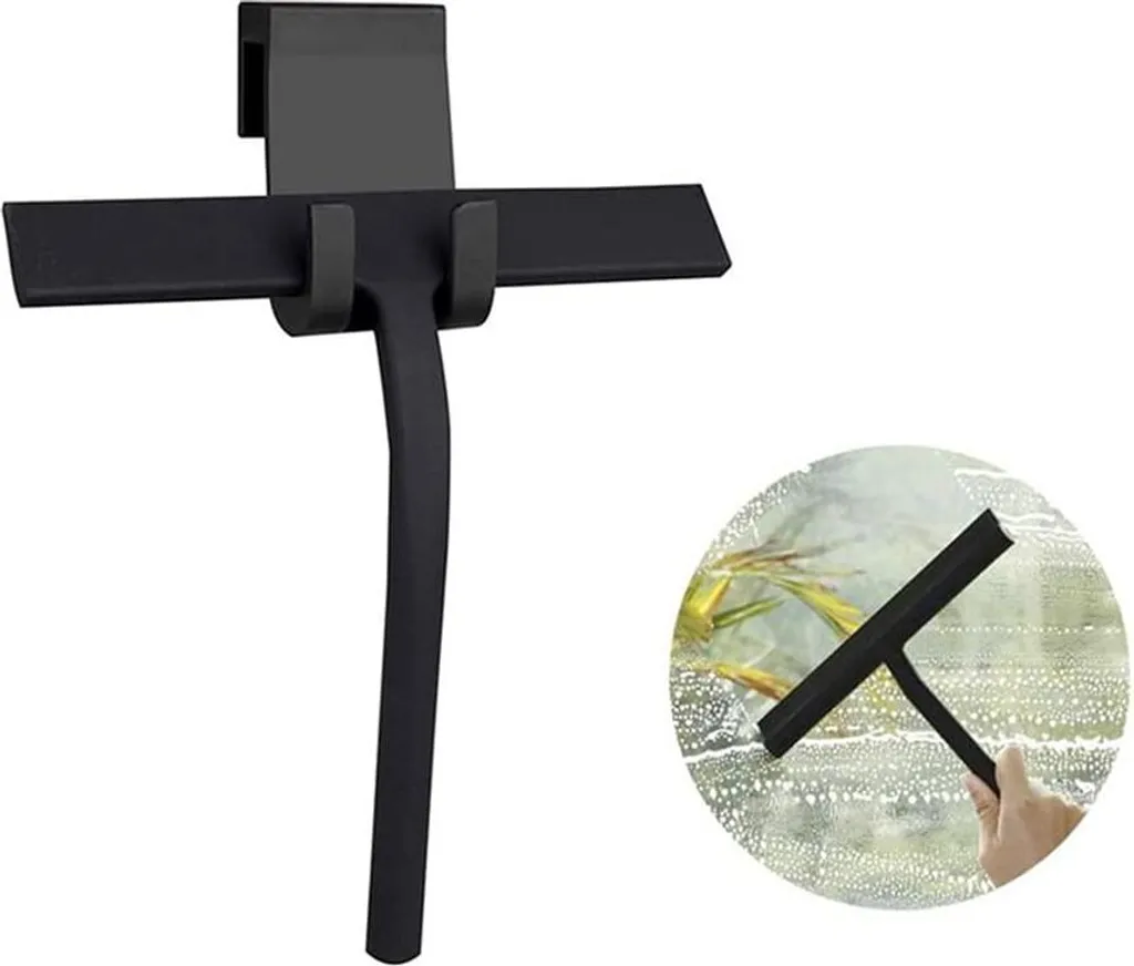 Raclette de douche design en silicone et métal - essuie-bain pratique