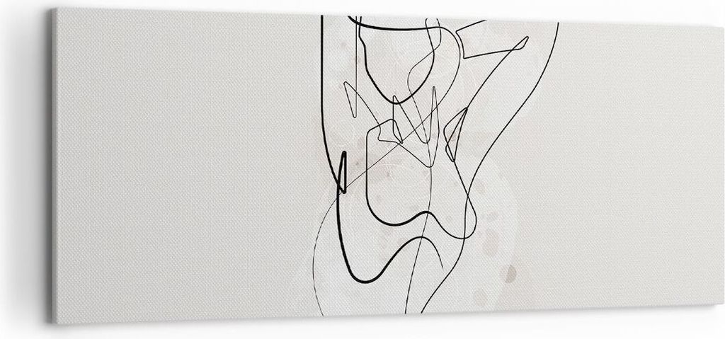 Bild auf Leinwand - Leinwandbild - Einteilig - Linie Frau Linie - 120x50cm - Wand Bild - Wanddeko - Wandbilder - Leinwanddruck - Bilder - Wanddekor...