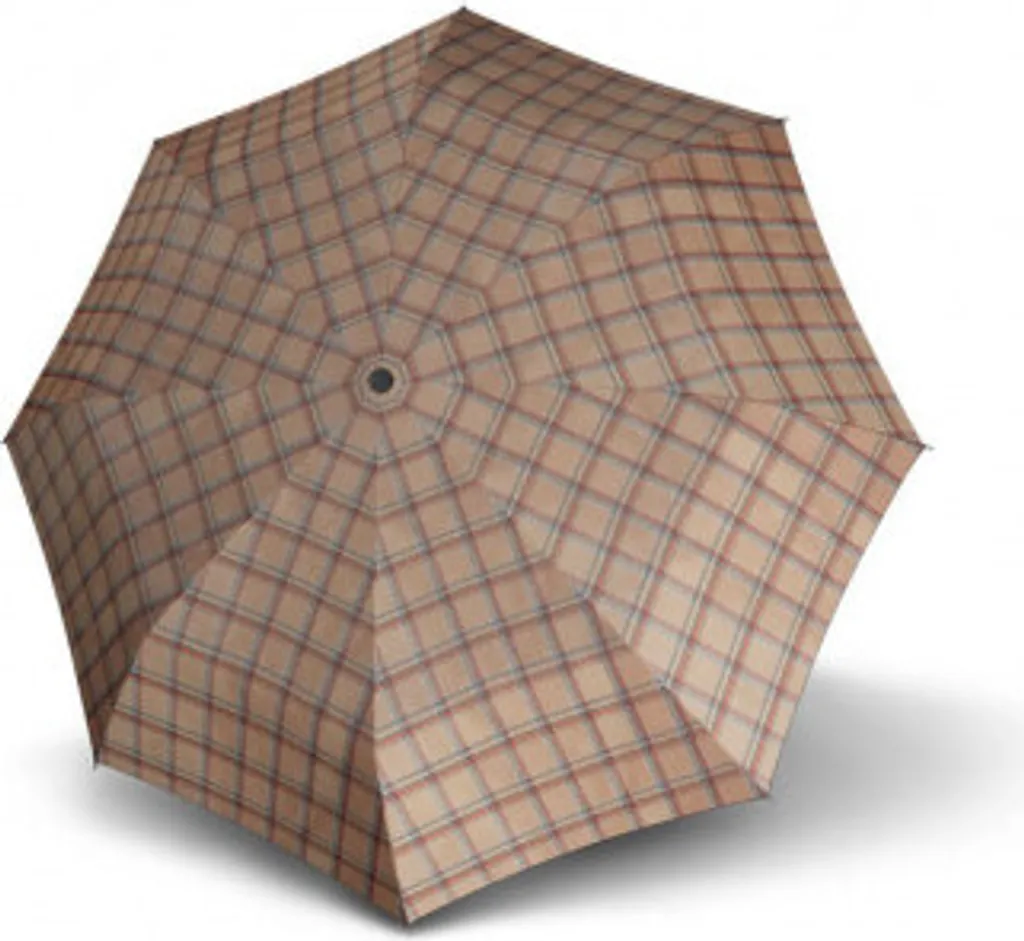 Doppler Ombrello Bastone Karo Beige | Resistenza Estrema Carbonsteel