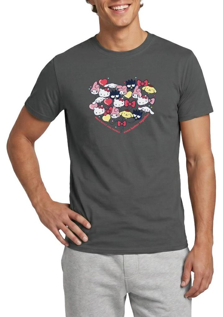 Spreadshirt Hello Kitty And Friends Ballons Männer T-Shirt, L, Anthrazit