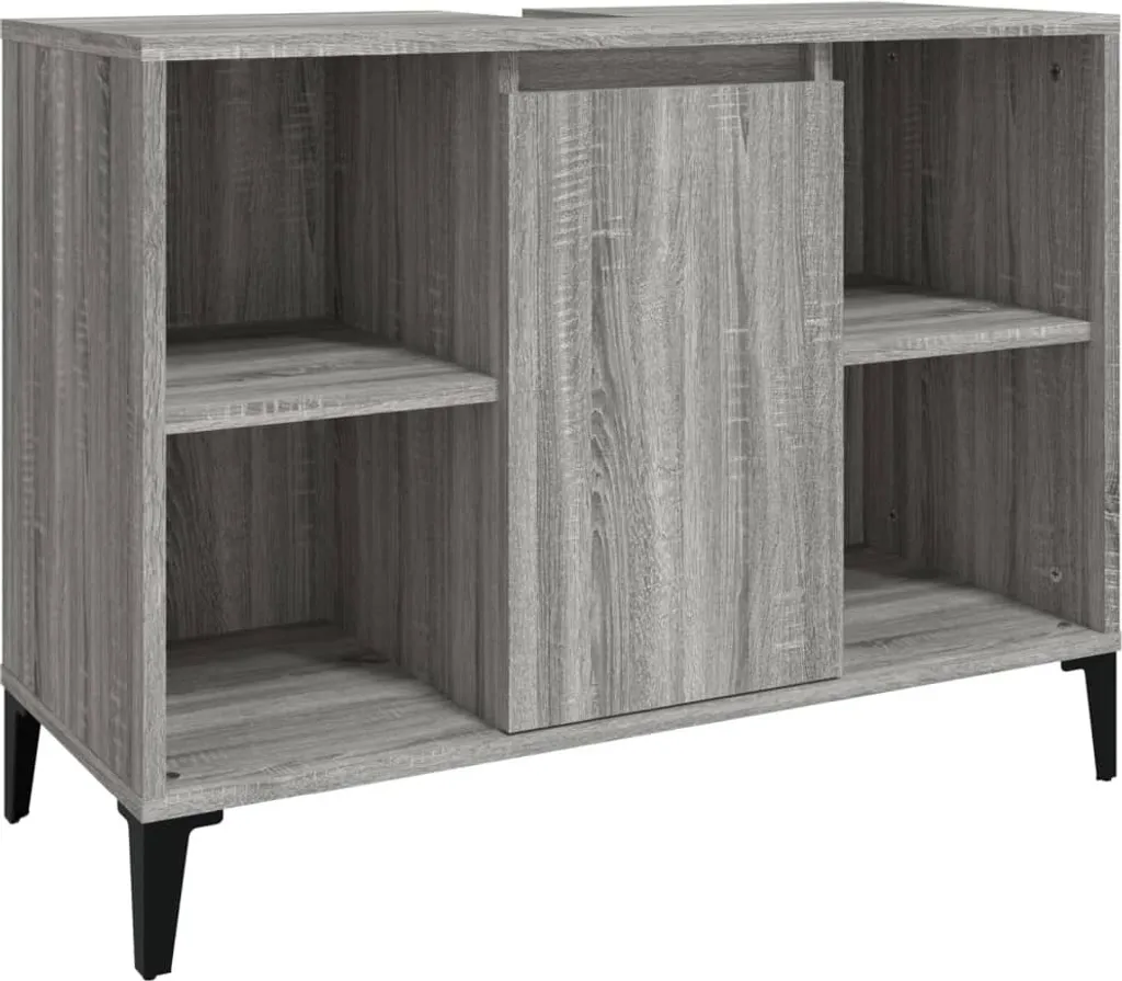 Mobile Sottolavabo SYFAX 80cm - Legno Multistrato Grigio Sonoma Robusto