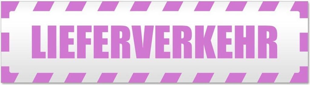 Kiwistar - Autoaufkleber - Flieder - 20 x 5,3 cm - Lieferverkehr gestreift - Hinweis Aufkleber Sticker für Auto, Kfz, Fahrrad, PKW, LKW