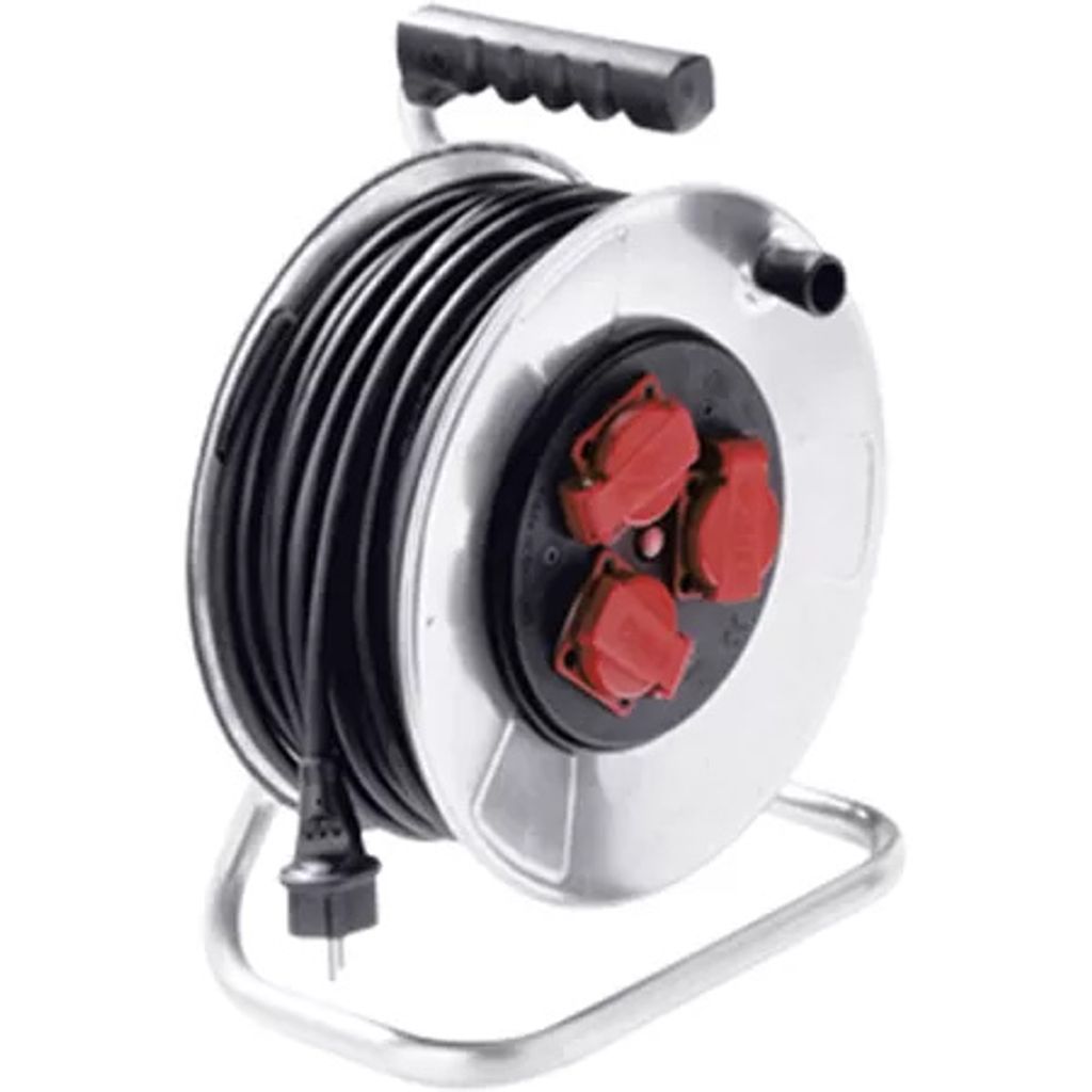 BACHMANN Stahlblechkabeltrommel 3-f. 50m, H05RR-F 3G1,5mm, IP44