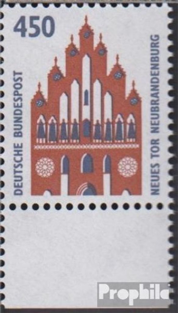 Briefmarken BRD (BR.Deutschland) 1992 Mi 1623 Unterrandstück (kompl.Ausg.) gestempelt Sehenswürdigkeiten