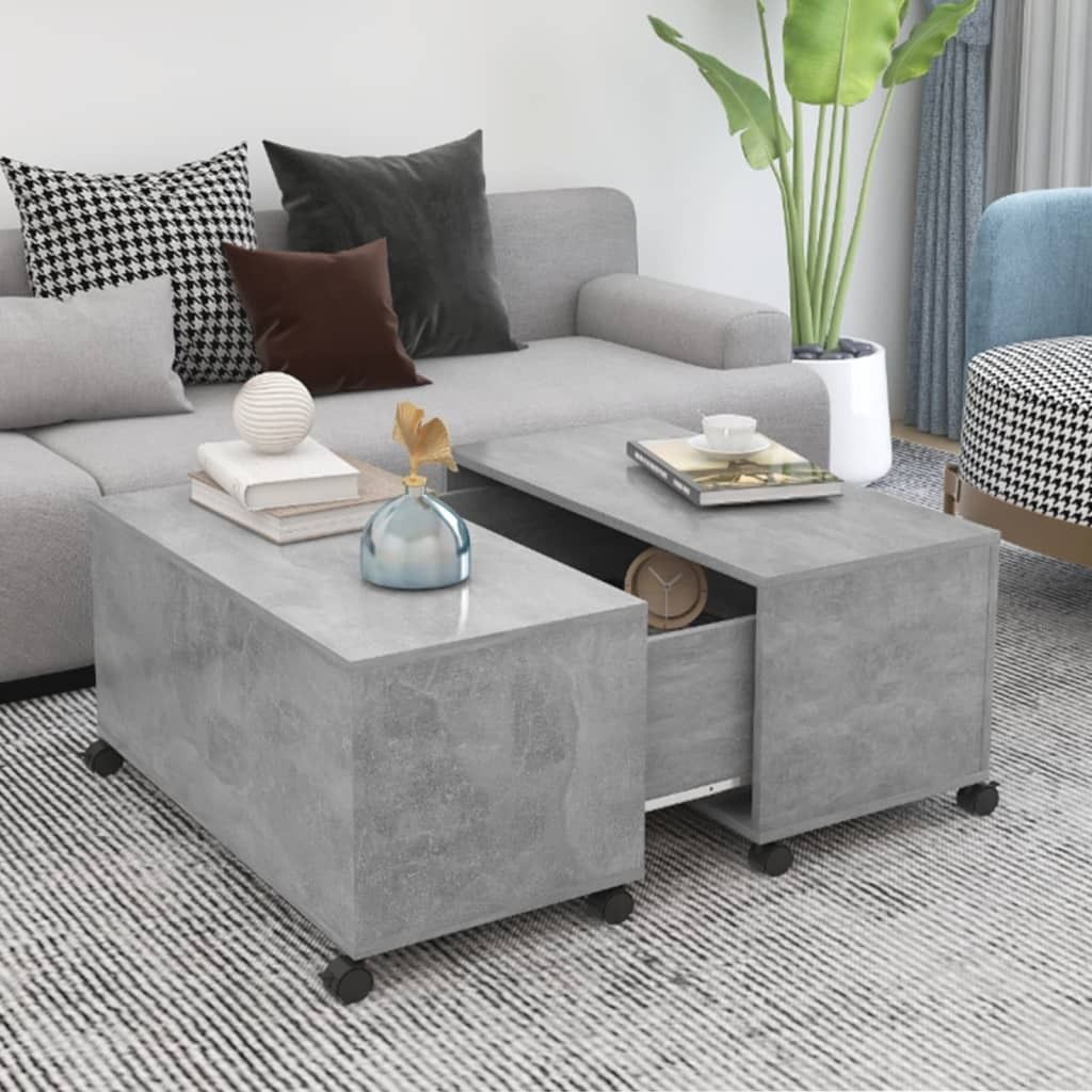 Maison Exclusive - Couchtisch Betongrau 75x75x38 cm Holzwerkstoff