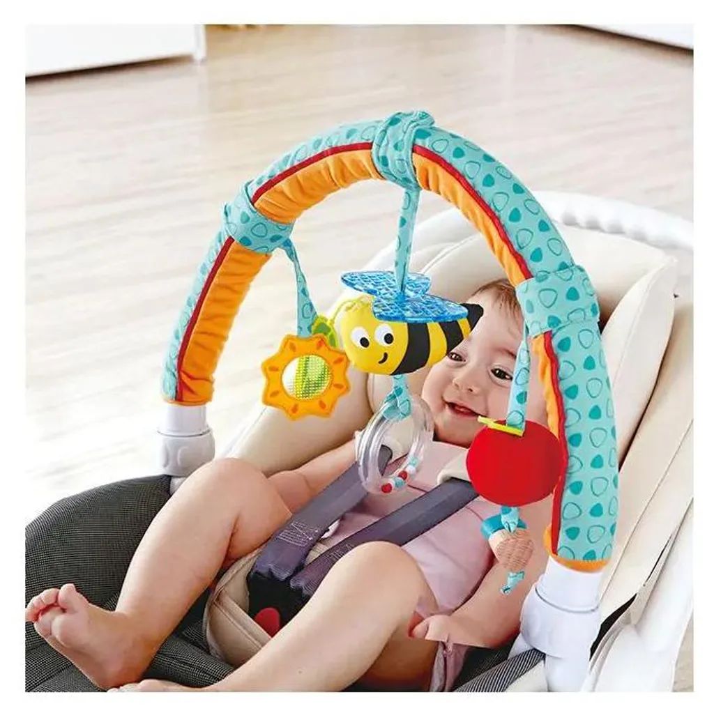 Portique d'éveil bébé Garden Friends Hape avec jouets suspendus bois