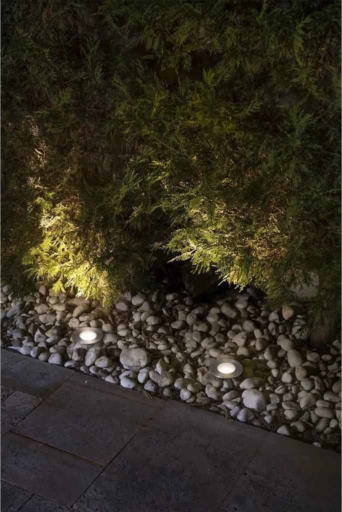 Lampe LED encastrée GRUND 3000K IP67 nickel mat - Spot balisage sol