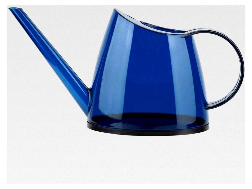 Gießkanne mit langem Ausguss, transparente Mini-Gießkanne für Zimmerpflanzen und Gartenblumen, 1,2 l (Blau)